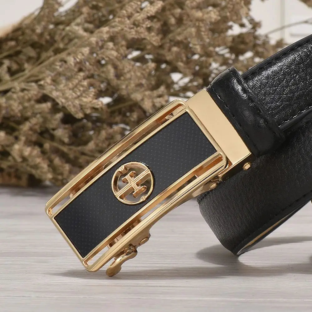 Casual Elegant Luxury Famous Designer Genuine Leather Belt Ladies Dress Belts Pants Bands Automatic Buckle Waistband