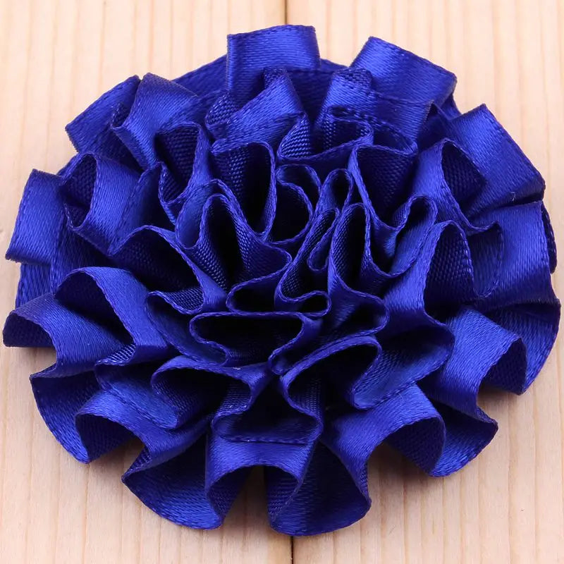 10PCS 5.5CM Satin Artificial Lace Fabric Wedding Dress Chiffon Flowers Bride Clothes Headwear Decoration