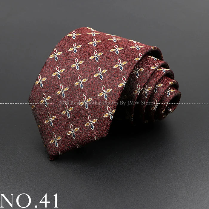 New Design Wedding Men Tie Brown Solid Striped Paisley Flower Neckties Men Business Dropshipping Groom Collar Accessories Gift