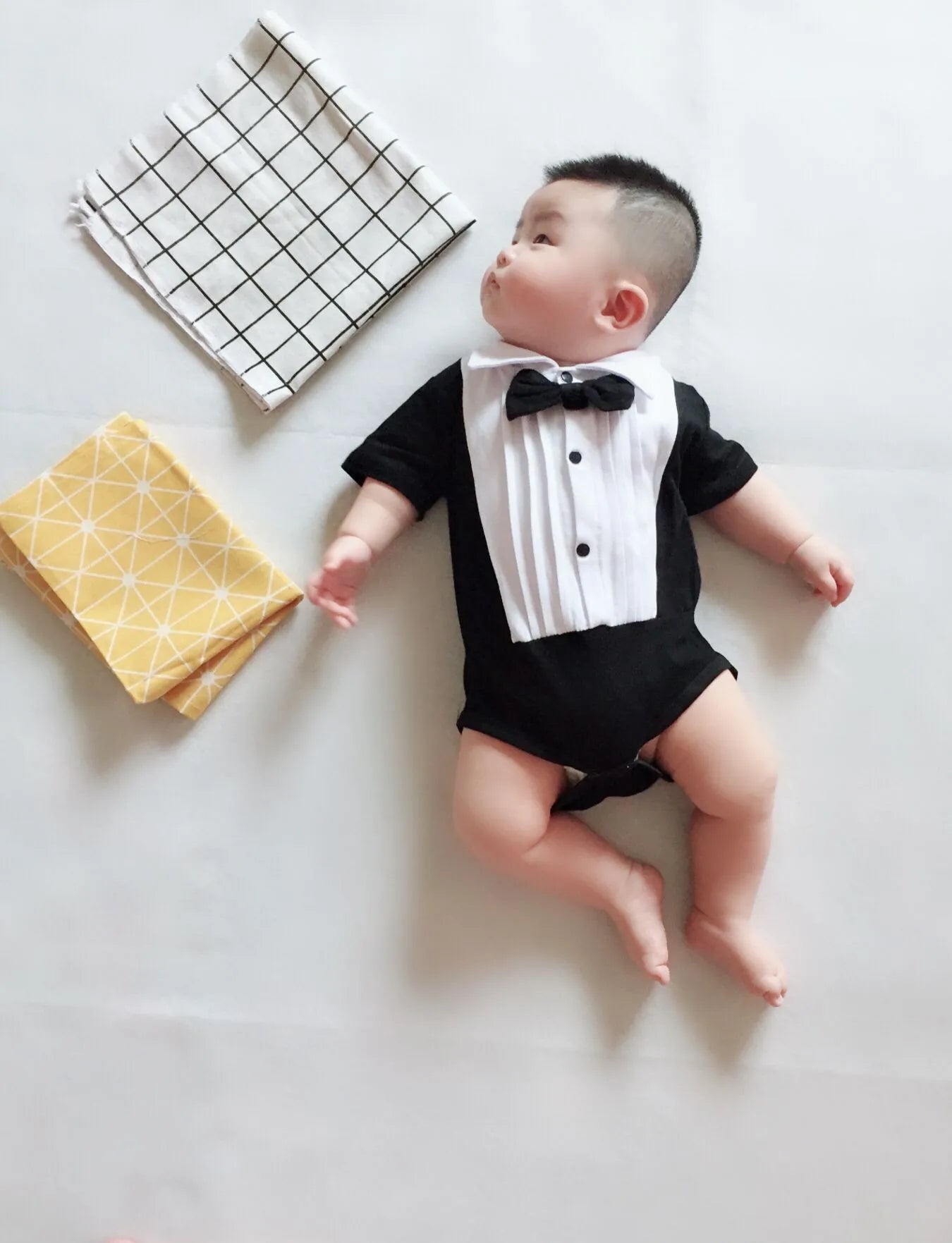 Summer Baby Girl Boy Clothing Gentleman Shirt Romper Body Lapel Short Sleeves Newborn Outfits Toddler Infant Jumpsuit