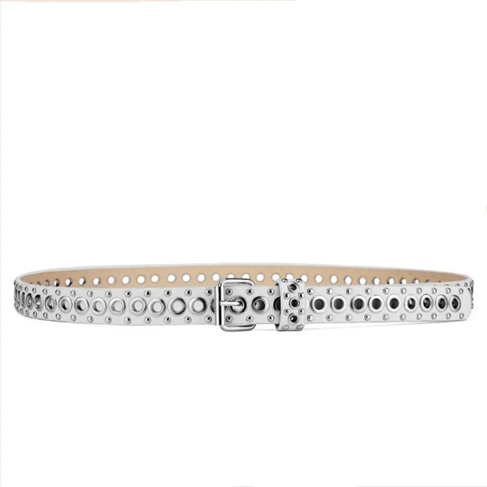 Women's Belt Fashionable Rivet Thin Belt Personalized Needle Buckle Belt Street Trend Punk HipHop Style Y2K Belt With Jeans Belt