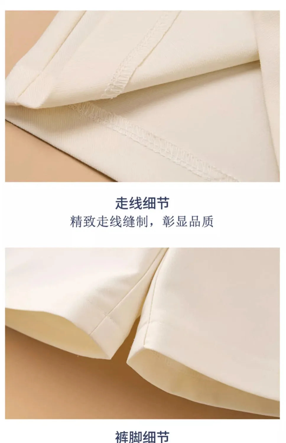 Female Korean Solid Color Spliced Casual Knee Pants Female Summer Fashion All-match High Waist Straight Pants Women's Clothing