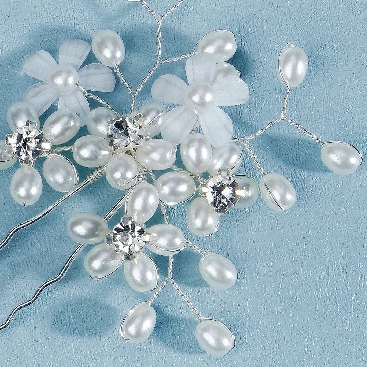 Fashion Pearl Rhinestone Flower Hair Pins barrette Bride Wedding Jewelry Accessories Hair Clips Headpiece For Women