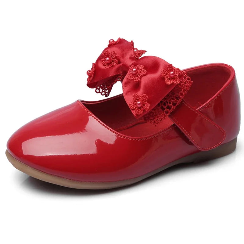 Baby Girls Shoes Kids Wedding Party Shoes Little Girls Patent Leather Shoes Flower Princess Shoes for Dance Red White Black