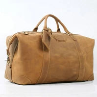 Vintage Waxed Canvas Men Luggage bag Genuine Leather Men Travel Bags Large Duffel Bags Weekend bag of trip Overnight carry on