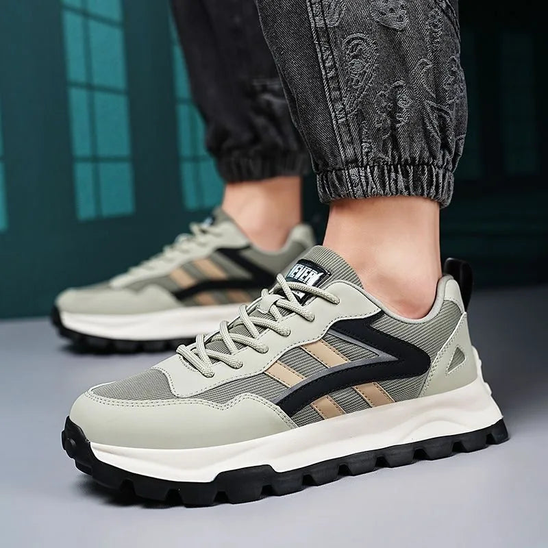 Man Trend 2024 High Quality Shoes Men's Outdoor Sneakers Breathable Running Shoes Thick Soled Mesh Sport Sneakers