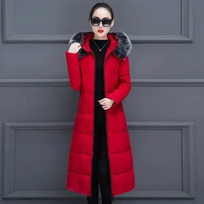 womens winter jackets and coats 2022 Parkas for women long Wadded Jackets female warm Outwear With a Hood Faux Fur Collar