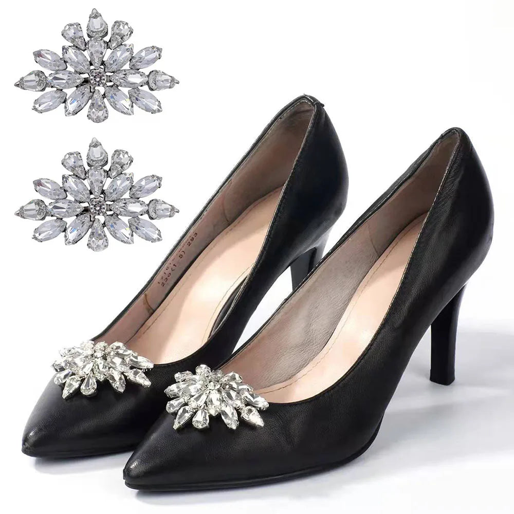 1Pcs Wedding DIY Detachable Charm Buckle Bridal Crystal Shoes Accessory Decoration Clip Women High Heel Rhinestone Shoe Buckles