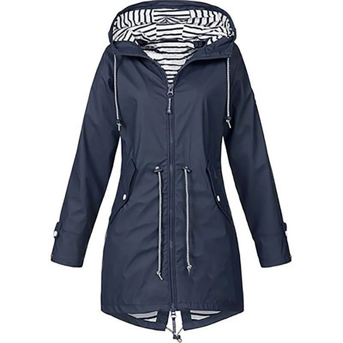 2025 New Long-sleeved Raincoat Zipper Women's Jacket Outdoor Hooded Mountaineering Jacket Waterproof and Windproof Coats
