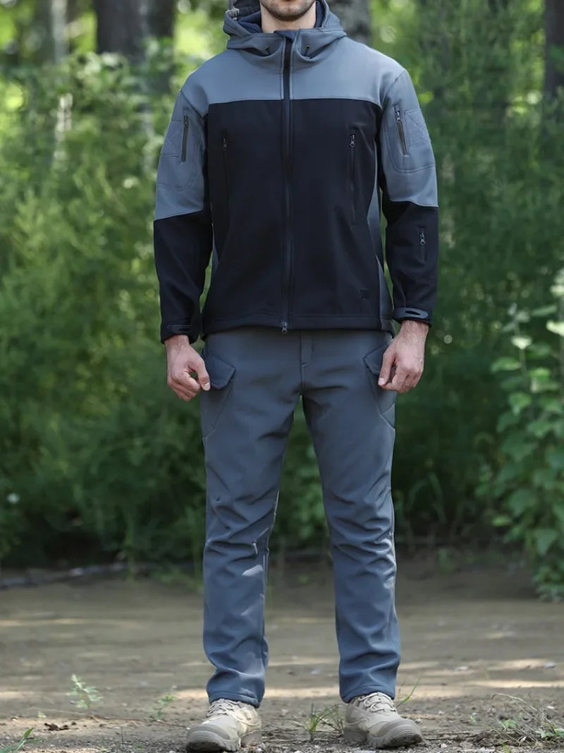 Men's Winter Pants Water Resistant Fleece Lined Snowboard Softshell Tactical Pants with Multi-Pockets Outdoor Work Pants
