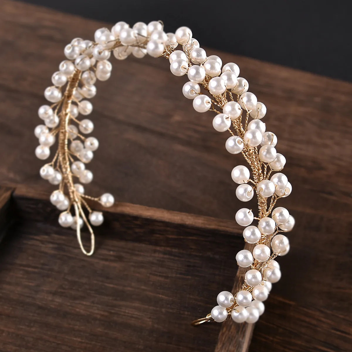 Bridal Wedding Headbands Full Pearl and Rhinestones Tiaras Hairbands For Women Bride Bridal Wedding Hair Accessories Jewelry