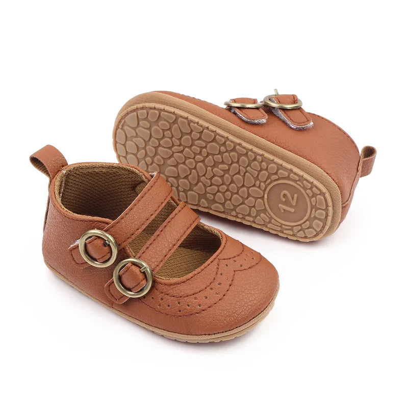 Baby Leather Shoe 2025Summer New Shallow Mouth Princess Shoe 0-12M Babys Shoes Soft Sole Anti Slip Baby Walking Shoes Tennis