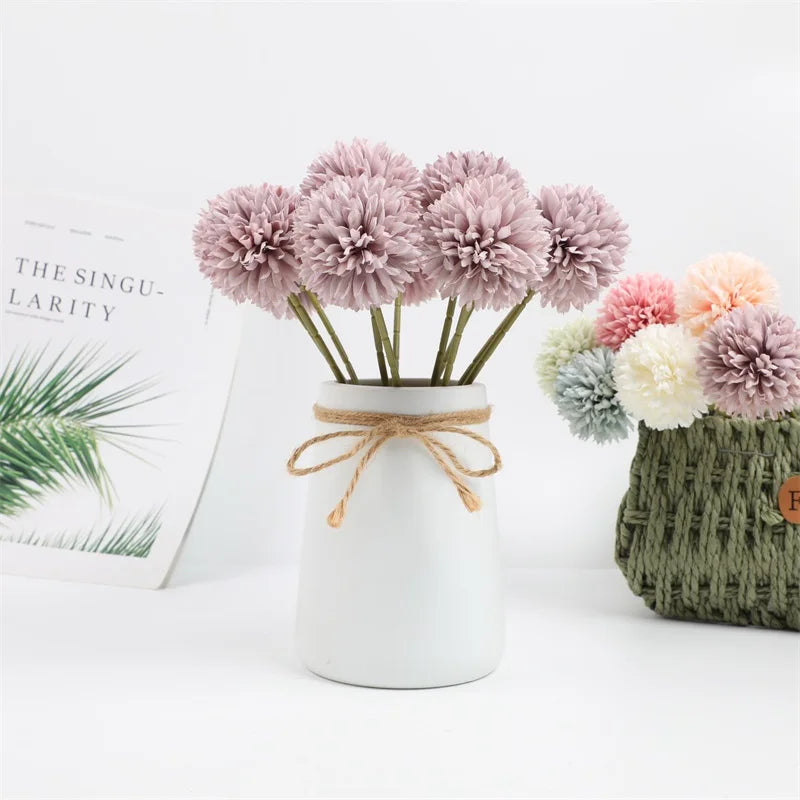 Artificial Flowers Hydrangea Bouquet Wedding Decoration Fake Flower Craft Home Room Vase Decor Accessories Center Table Ornament
