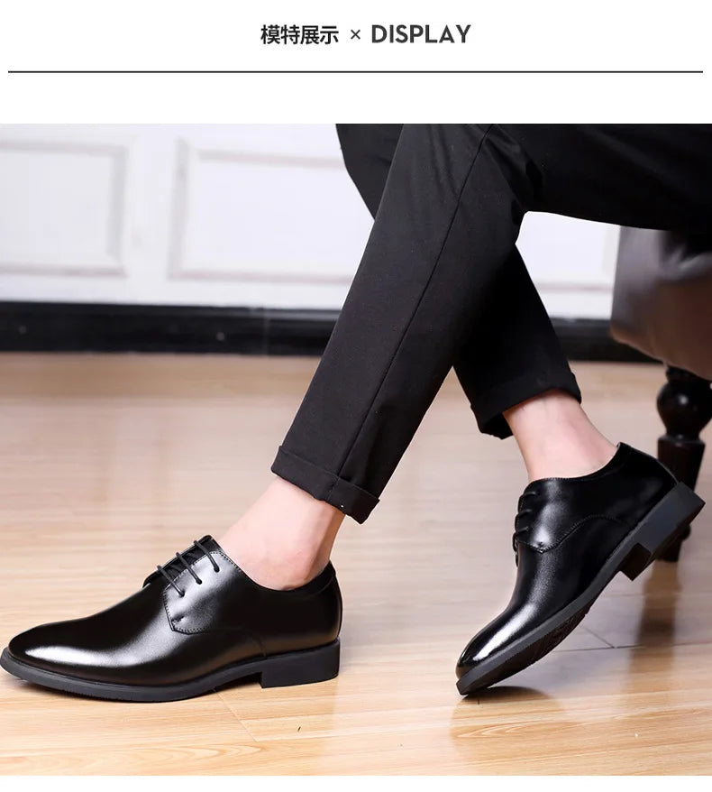 Men's Breathable Leather Shoes Black Soft Leather Soft Bottom Spring And Autumn Best Man Men's Business Formal Wear Casual Shoe