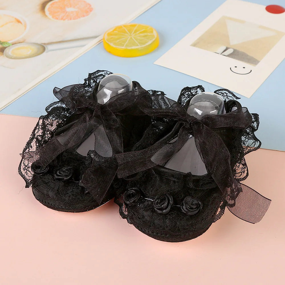 Newborn Princess Soft Sole First Walkers Infant Girls Lace Anti-slip Shoes for Party Wedding Toddler Crib Cotton Prewalker 0-18M
