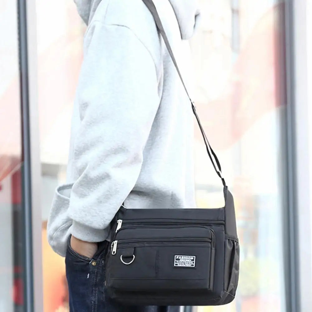 New Multi-layer Pocket Design Oxford Shoulder Bag Large Casual Capacity Single Crossbody Bag Messenger Men's Fashion Should Y5Q6