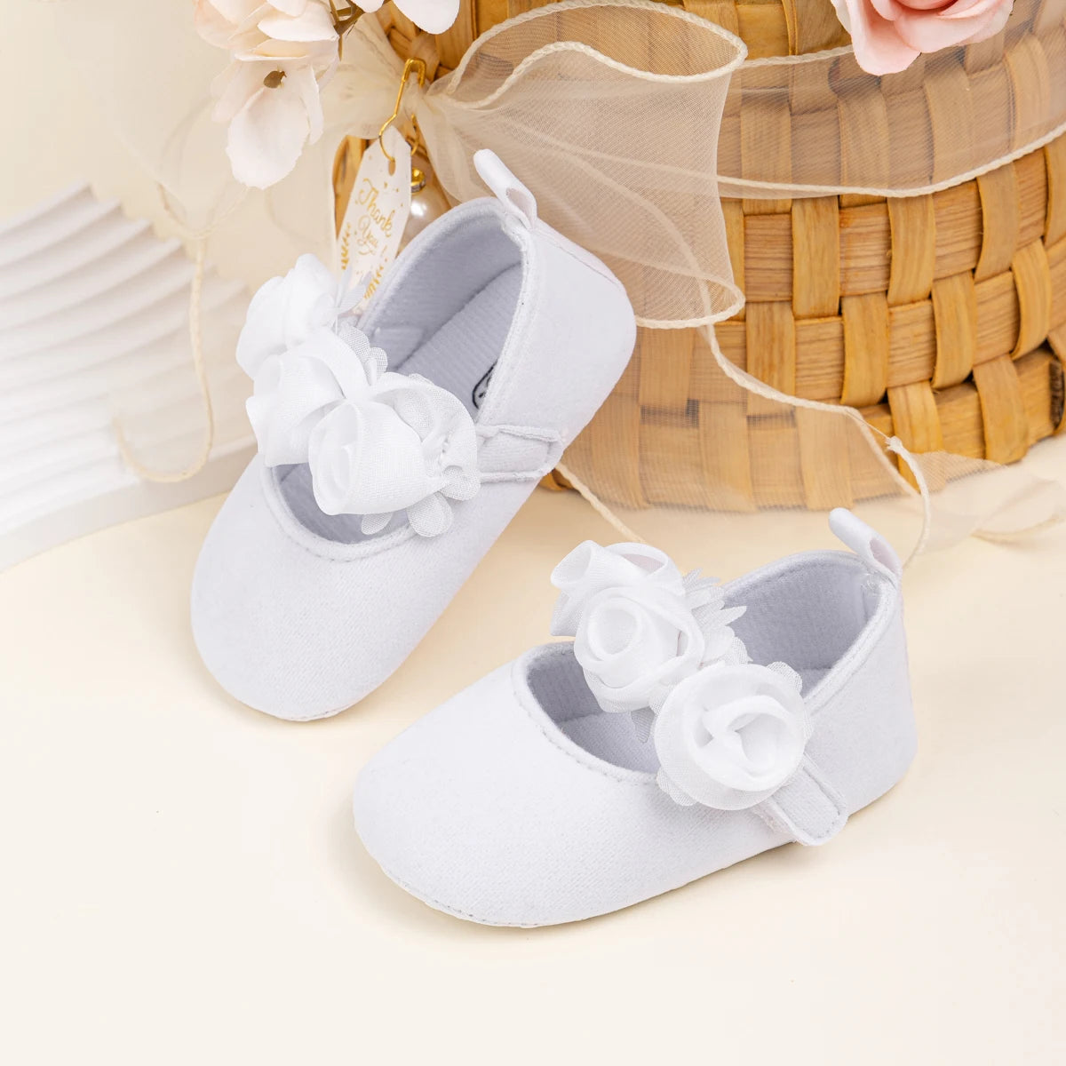 KIDSUN Cotton Sole Anti-slip Baby Shoes Moccasin Cute Flower Princess Girls Shoes Newborn Toddler First Walker Crib Shoes 0-18m