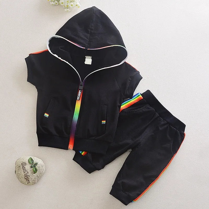 New Summer Baby Girl Clothes Boys Clothing Children Fashion Hooded Shirt Shorts 2Pcs/Sets Toddler Casual Costume Kids Tracksuits