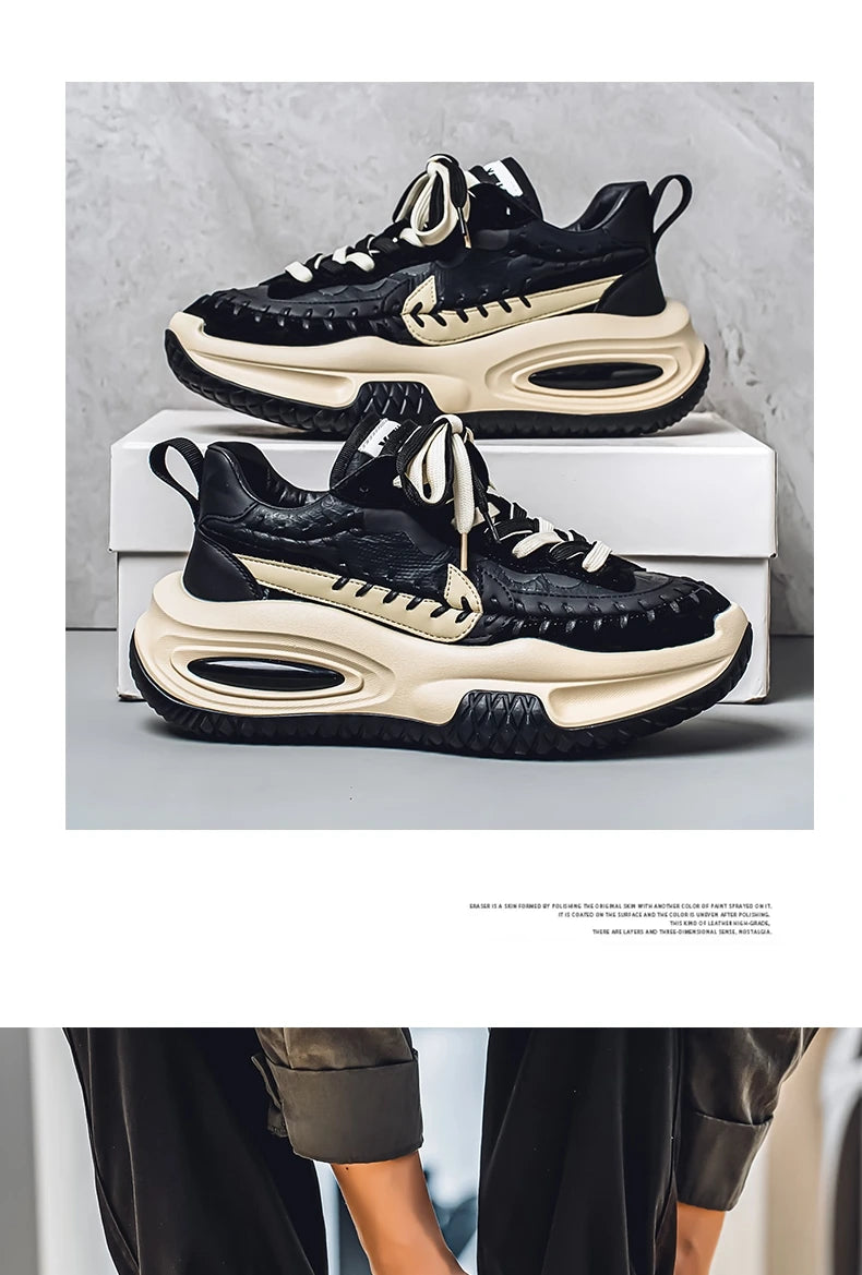 Men's Sneakers Thick Bottom Casual Sneaker Shoes for Men Wear-resistant Apring and Autumn Soft and Comfortable Fashion Non-Slip