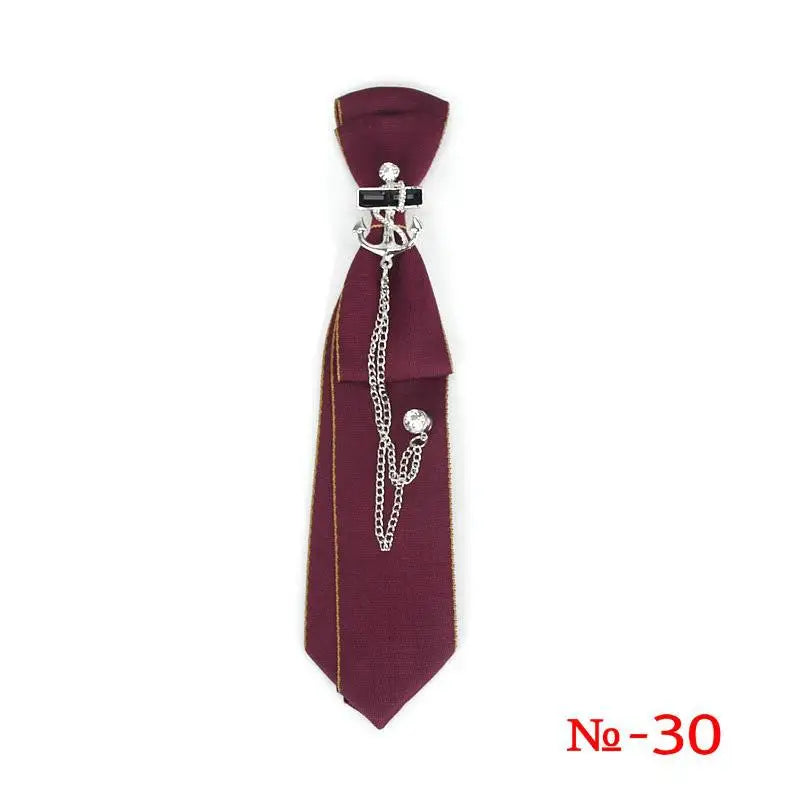 Retro Fabric Ribbon Rhinestone Black Bow Tie Collar Bowkont Cravat School Girl Boys Gifts for Women Clothing Jewelry Accessories