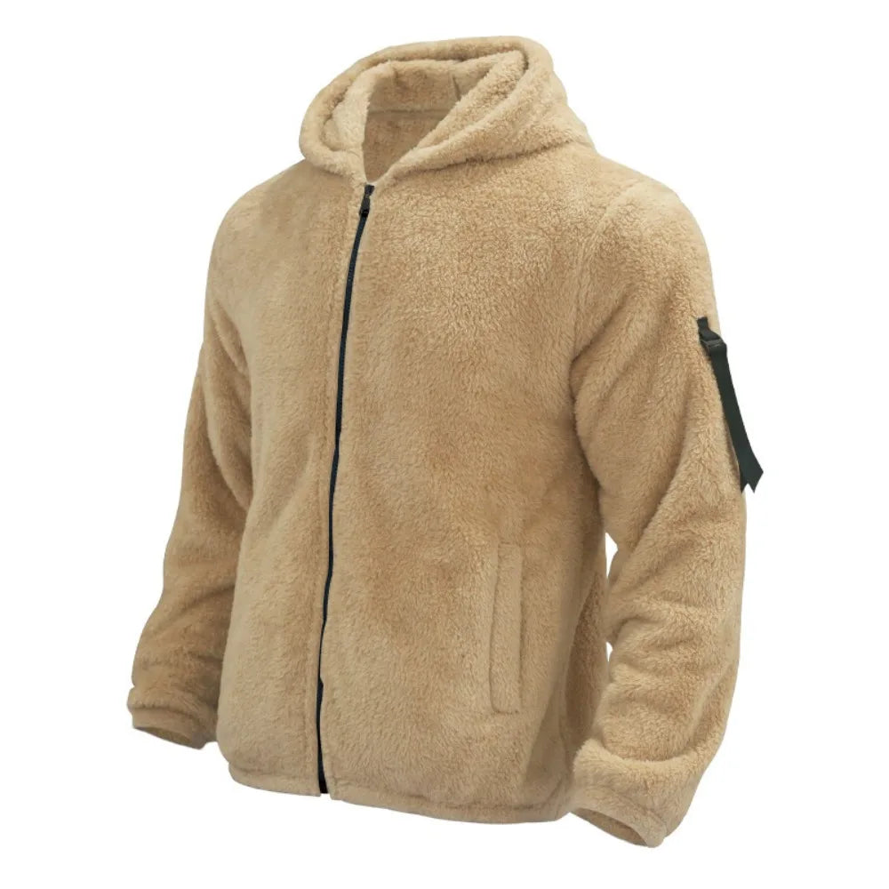 Men's Winter Jacket Warm Loose Casual Fleece Soft Fabric Velvet Skin Friendly Solid Streetwear Fashion Jackets Coats for Men
