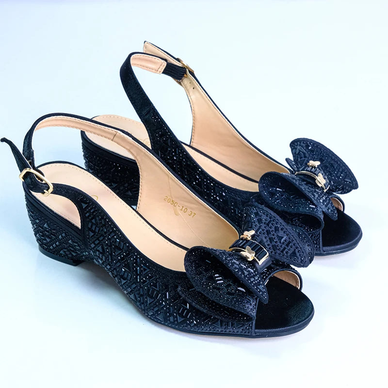 2024 Women's Chunky Heels Summer Platform Square Heeled Sandals in Vibrant Colors with Bling Rhinestones for Lady Party Wedding