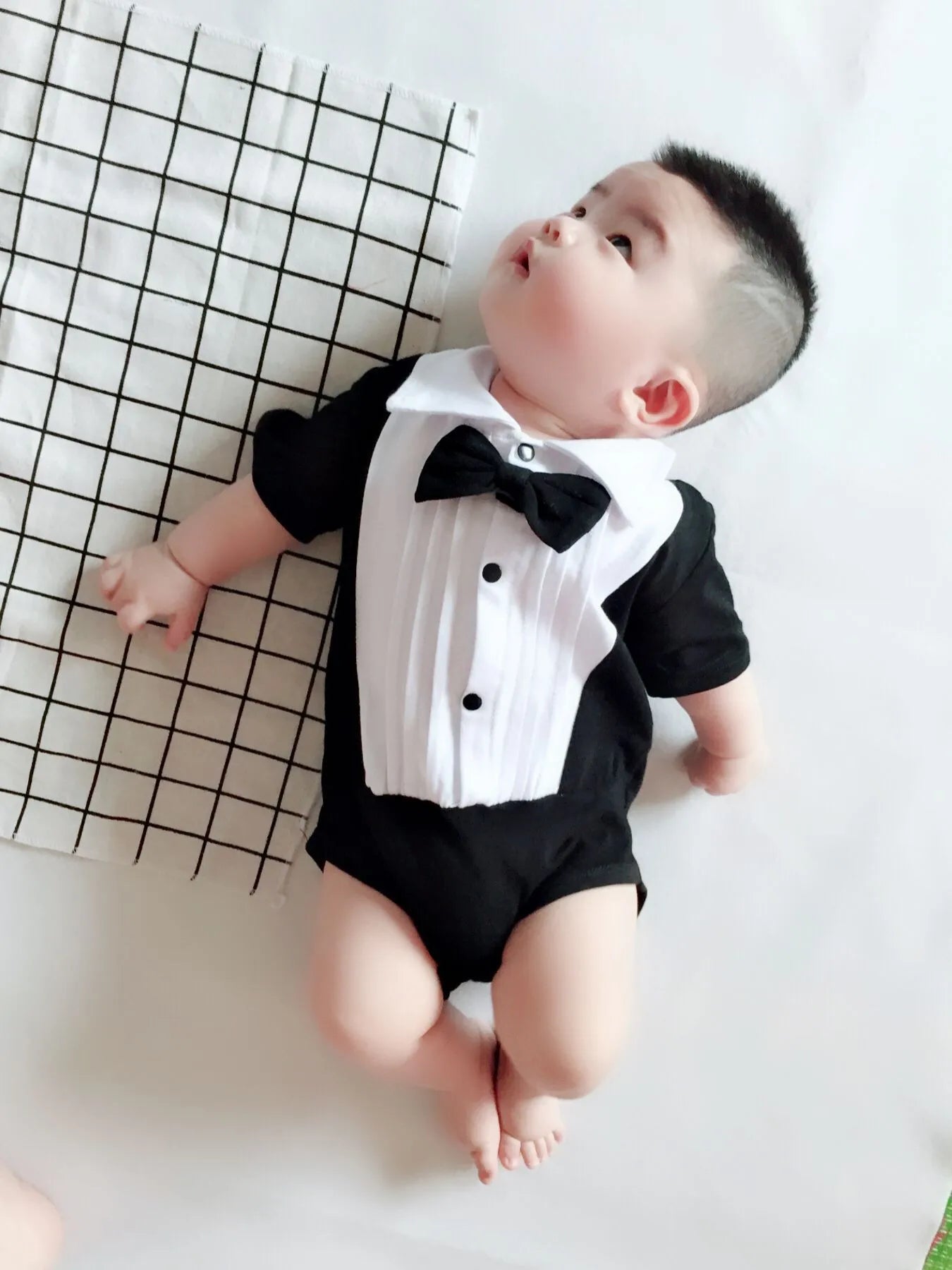 Summer Baby Girl Boy Clothing Gentleman Shirt Romper Body Lapel Short Sleeves Newborn Outfits Toddler Infant Jumpsuit