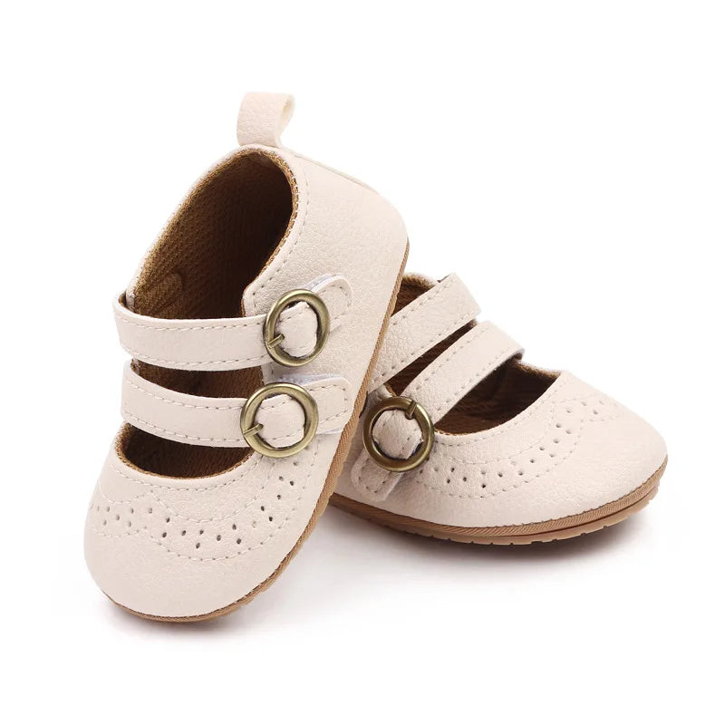 Baby Leather Shoe 2025Summer New Shallow Mouth Princess Shoe 0-12M Babys Shoes Soft Sole Anti Slip Baby Walking Shoes Tennis