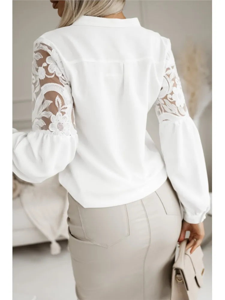 Autumn Long Sleeve White Shirt For Women Spring Fashion Elegant Women's Blouse Tops Ladies Shirts And Blouses Clothes Blusa 2024