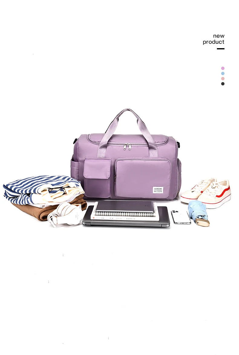 Travel Bag Female Large-Capacity Hand Luggage Dry-Wet Separation Sports Fitness Bag Short-Distance Travel Package