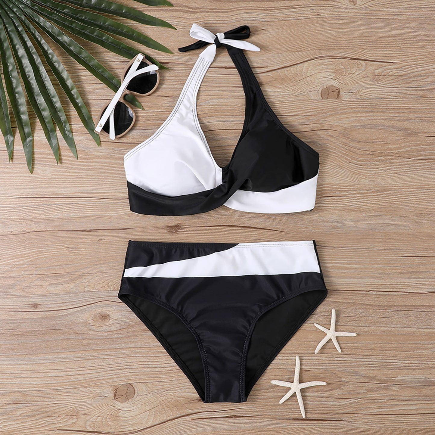 2024 Halter Bikini Set High Waist Swimwear Women Vintage Swimsuit Female Beachwear Summer Push Up Bathing Suit Swimming Bathers