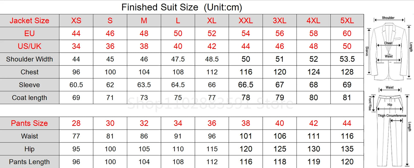 3 Pieces Costume Homme Italian Business Slim Fit Royal Blue Men's Suits Groom Prom Tuxedos Groomsmen Blazer for Wedding