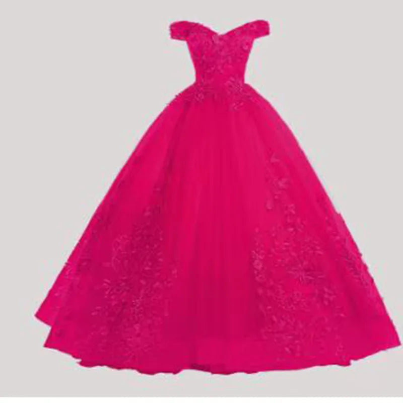 Luxury 15 Quinceanera Dresses Ball Gown Puffy Long Lace Appliques Prom Dress Customized Student Show Graduation Host Party Dress