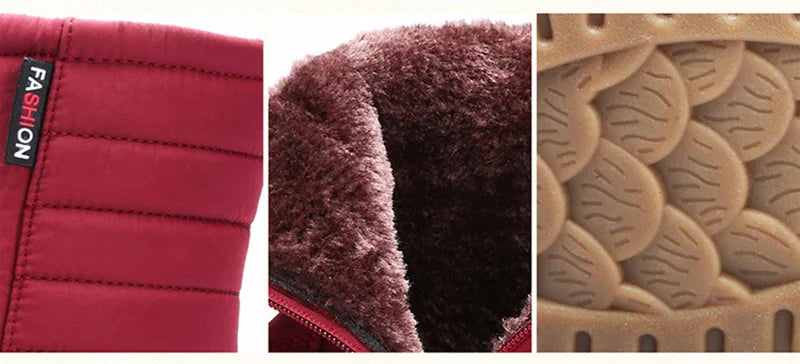 Waterproof Snow Boots Women Winter Shoes Non-slip Cold Winter Women Ankle Boots Non-slip Ladies Cotton Shoes Big Size 42 DX036
