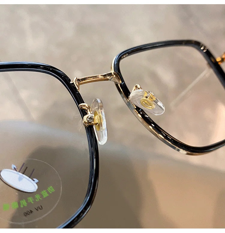 New women square polygon glasses for girl female metal frame glasses plain glasses Nearsighted Eyewear Glasses -1.0 -2.5 -2
