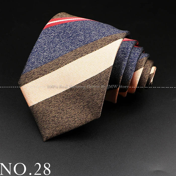 New Design Wedding Men Tie Brown Solid Striped Paisley Flower Neckties Men Business Dropshipping Groom Collar Accessories Gift