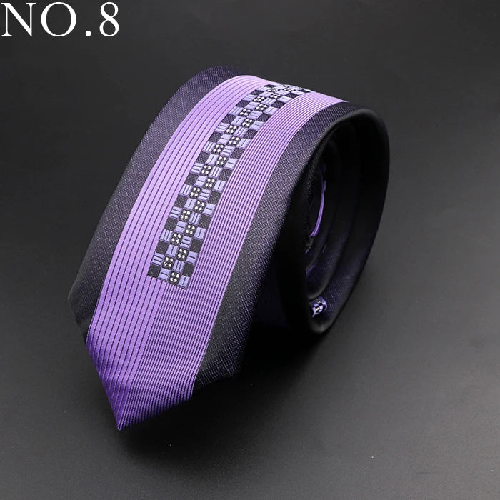 New Skinny 6cm Ties For Men Wedding Dress Necktie Perple Floral Paisley Patchwork Tie Business Slim Shirt Accessory Gift Cravate