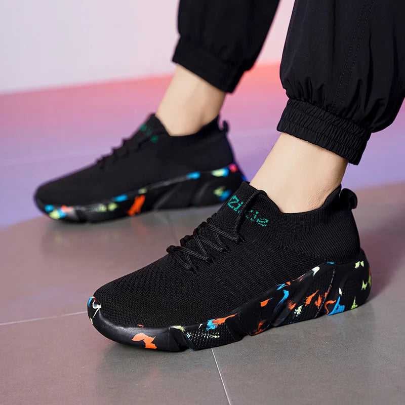 Lover Sneakers Men Women Sock Shoes Lady Plus Size Light Walking Shoes Camouflage Student Shoes Breathable Non-Slip