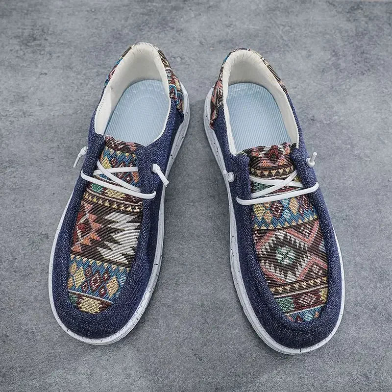 Sneakers Ethnic Style Wear to Work Men's Casual Shoes Round Toe Non Slip Male Shoe Fashion 2025 Luxury Sale Low Price Deals On