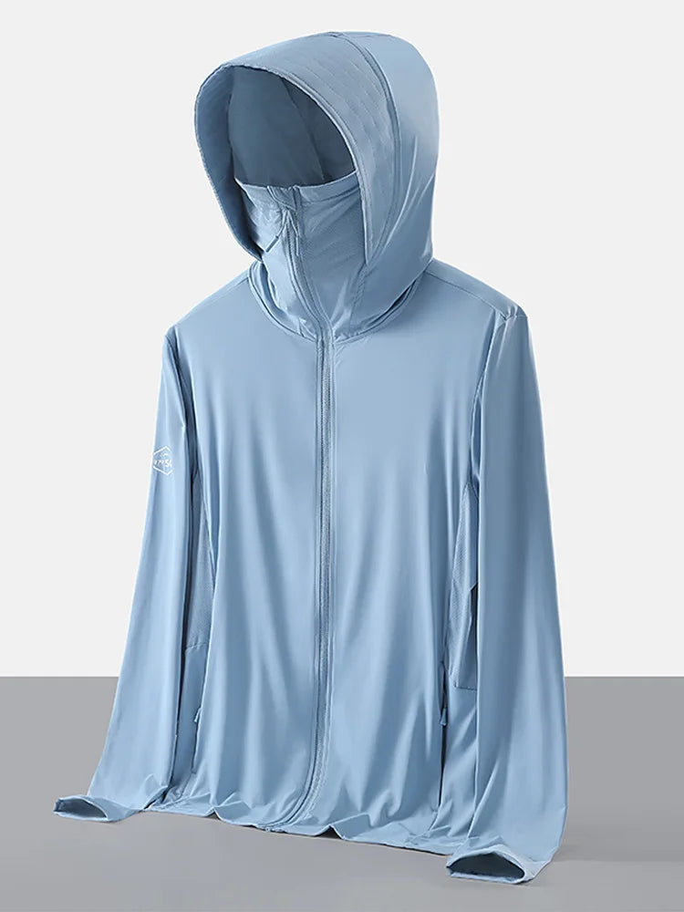 Summer UPF 50+ UV Proof Men Skin Coats Hooded Sun Protection Breathable Cool Thin Windbreaker Plus Size Casual Jackets 8XL