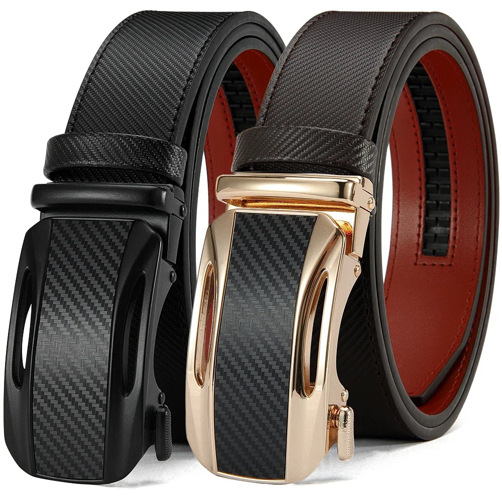 Men Belts Genuine Leather Luxury Famous Brand Belt Automatic Buckle Leather Mens Belt New Fashion Jeans Office Work Casual Belt