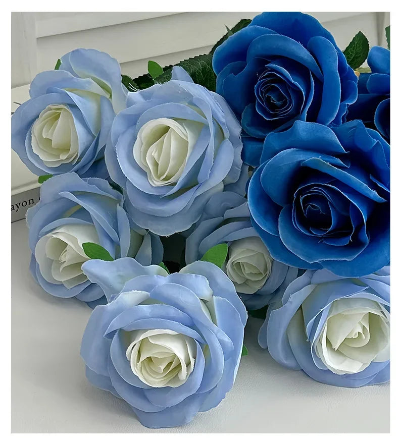 Artificial Roses Velvet Flowers with Long Stem Fake Roses Bouquet DIY for Home Vase Garden Craft Flower Wall Wedding Decoration