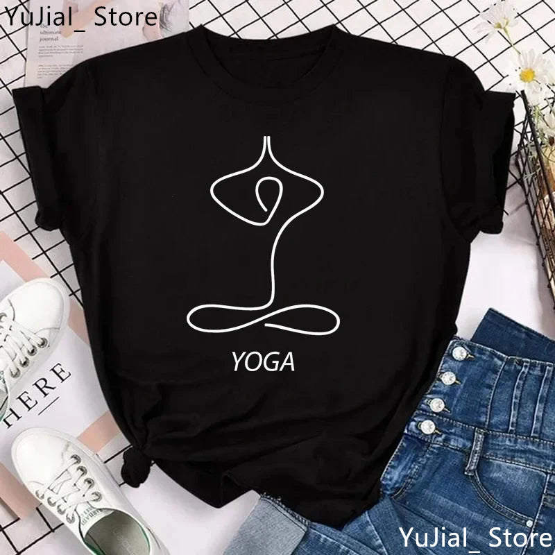 Newest Yoga Tree Print Tshirt Girls Summer Fashion Short Sleeve T Shirt Women Buddha Chakra Meditation T-Shirt Female Wholesale