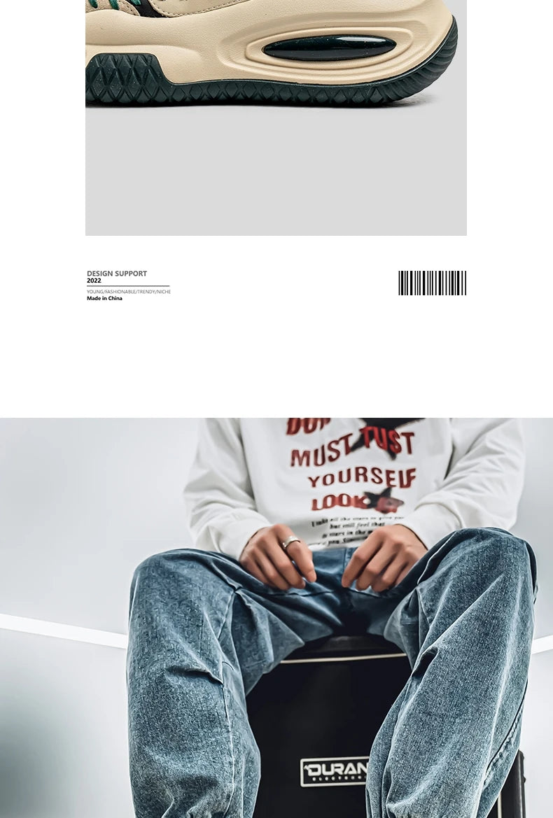 Men's Sneakers Thick Bottom Casual Sneaker Shoes for Men Wear-resistant Apring and Autumn Soft and Comfortable Fashion Non-Slip
