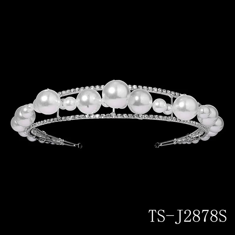 Fashion U-shaped Pin Metal Barrette Clip Pearl Hairpins For Bride Flower Clear Crystal Tiara Wedding Jewelry Hair Accessories