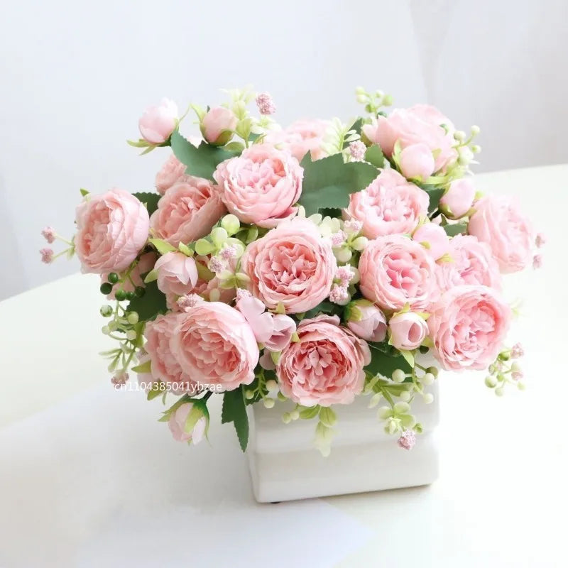Artificial Flowers Silk Peony Wedding Bridal Bouquet Home Table Outdoor Garden Archway DIY Gift Room Decoration