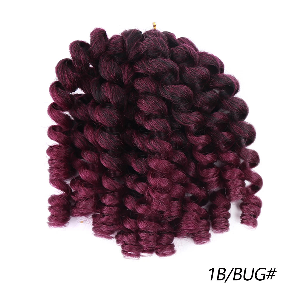 Synthetic Ombre Jumpy Wand Curl Crochet Braids Jamaican Bounce For Africa Braiding Hair Extensions Pre-Twisted For Black Women