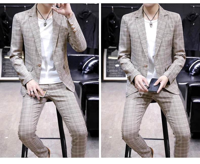 Casual suit jacket fashion loose luffian handsome suit senior sense top single business formal Korean student suit