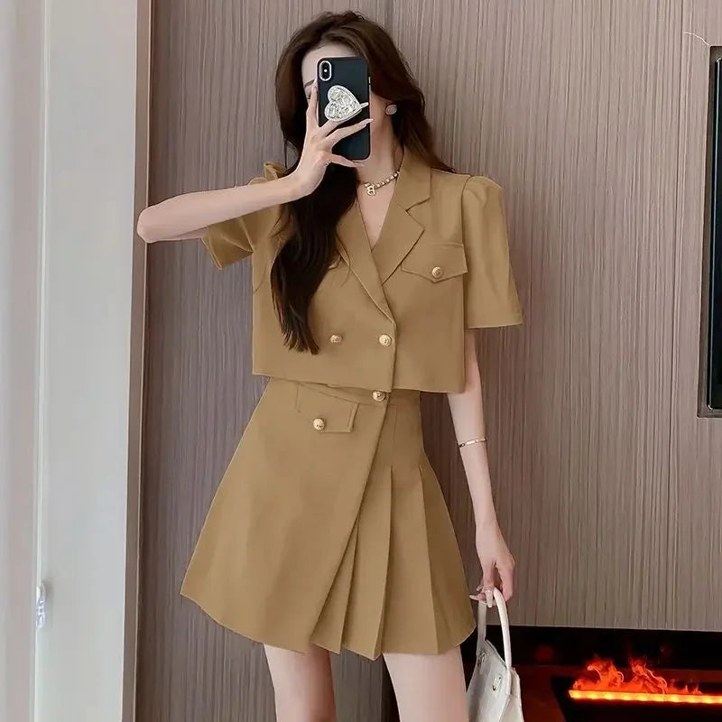 Elegant Two-Piece Suit Set For Women High-End Feel Small Size Friendly Luxury Wardrobe Essentials Trendy Spring Summer 2024