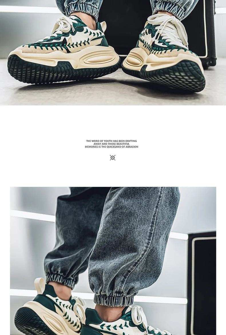 Men's Sneakers Thick Bottom Casual Sneaker Shoes for Men Wear-resistant Apring and Autumn Soft and Comfortable Fashion Non-Slip